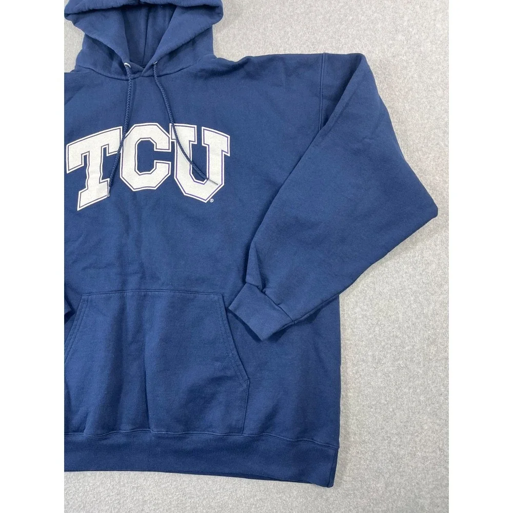 Vintage TCU Horned Frogs Sweatshirt Mens XL Purple Y2k 90s Hooded Loose Fit
